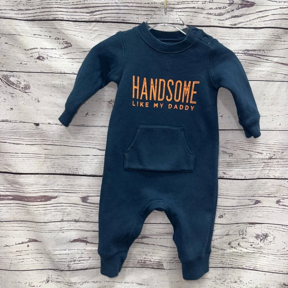 Carters Navy Blue 'Handsome Like My Daddy' Kids One Piece